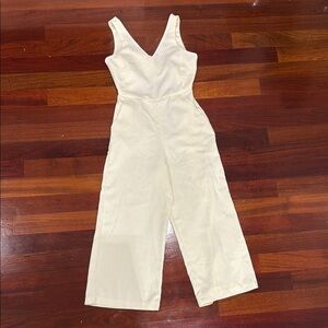 Shinestar Cream Jumpsuit w/Criss Cross Back